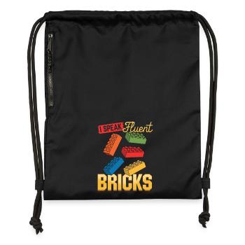 Building Blocks Kids Brick Builder - Turnbeutel aus Recycling-Material - Schwarz - Vorne