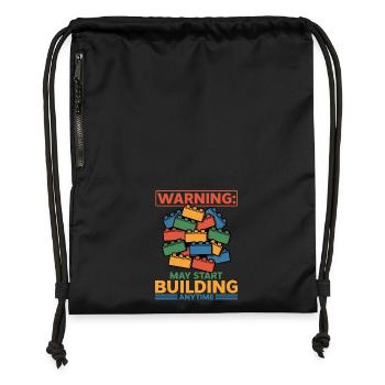 Building Blocks Kids Brick Builder - Turnbeutel aus Recycling-Material - Schwarz - Vorne