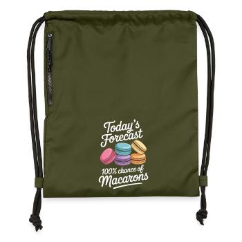 Macaron French Desserts - Gymsac made from recycled material - military green - Front