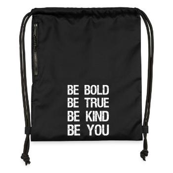 be bold be true be kind be you - Gymsac made from recycled material - military green - Front