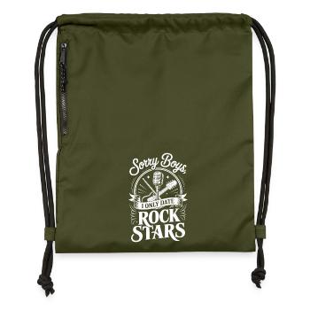 Festival Sorry Boys I Only Date Rock Stars Groupie - Gymsac made from recycled material - military green - Front
