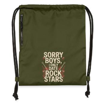 Festival Sorry Boys I Only Date Rock Stars Groupie - Gymsac made from recycled material - military green - Front