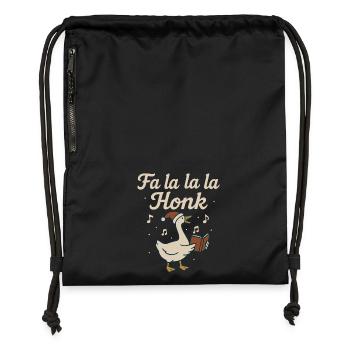 Weihnachtsgans Fa La La La Honk Lustiger Feiertag - Turnbeutel aus Recycling-Material - Schwarz - Vorne