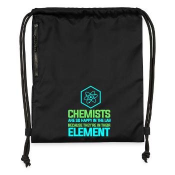 Chimie Chimiste Professeur de chimie - Sac à cordon en polyester recyclé - noir - Devant