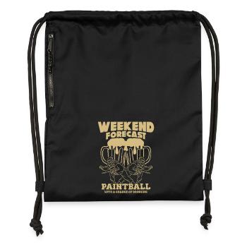 Weekend Forecast – Paintball with a Chance of Drin - Gymsac made from recycled material - black - Front