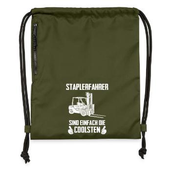 Staplerfahrer sind einfach die Coolsten / Spruch - Turnbeutel aus Recycling-Material - military Green - Vorne
