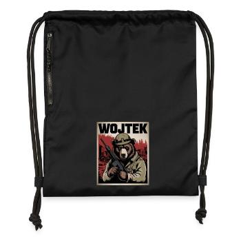 Wojtek L’ours héros de guerre - Sac à cordon en polyester recyclé - noir - Devant
