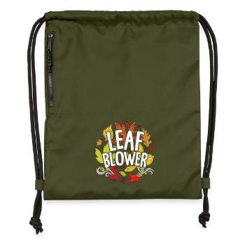 Funny Leaf Blower Fall Costume Couple Matching - Gymsac made from recycled material - military green - Front