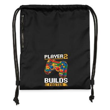 Building Blocks Gamer Gaming Brick Builder - Turnbeutel aus Recycling-Material - Schwarz - Vorne