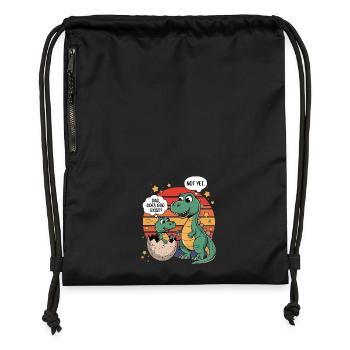 Dino Existence Question - Gymsac made from recycled material - black - Front