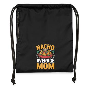 Nacho Maman Moyenne Drôle - Sac à cordon en polyester recyclé - noir - Devant