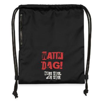 Wattn Dag Watt mutt dat mutt - Gymsac made from recycled material - black - Front