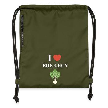 Ich liebe Pak Choy-Grafik - Turnbeutel aus Recycling-Material - military Green - Vorne