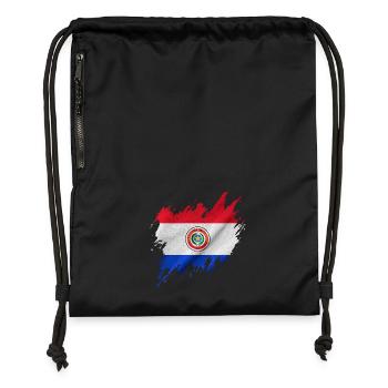Paraguay-Flagge, Rissen-Stil - Turnbeutel aus Recycling-Material - Schwarz - Vorne