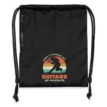 Guitars Are Importanter Retro - Turnbeutel aus Recycling-Material - Schwarz - Vorne