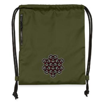 Festival Party Celebrate Geometric Cube Pattern - Gymsac made from recycled material - military green - Front