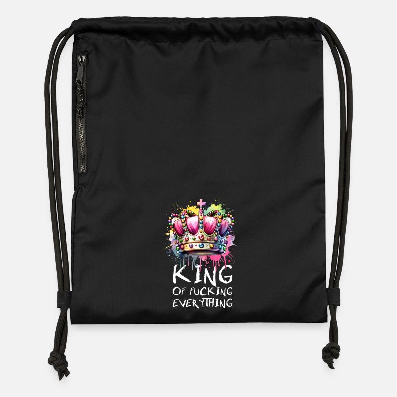 King of everything with attitude and style - Gymsac made from recycled material - black