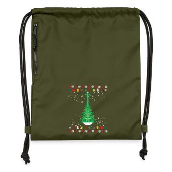 Sapin de Noël violon - Sac à cordon en polyester recyclé - military green - Devant