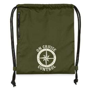 On Cruise Control Compass Crest Circle Emblem - Gymsac made from recycled material - military green - Front