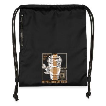 Coffee just does its job retro - Gymsac made from recycled material - black - Front