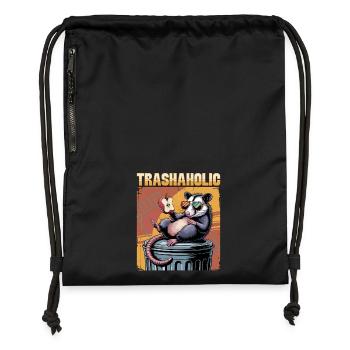Funny Opossum - Gymsac made from recycled material - black - Front