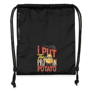 Taters Over Haters Potato - Gymsac made from recycled material - black - Front