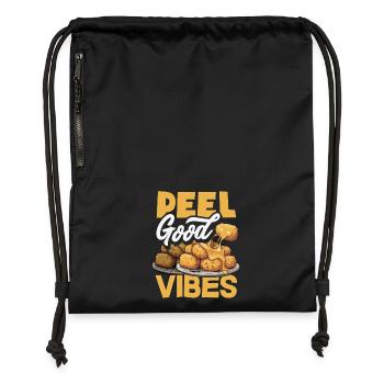 Taters Over Haters Potato - Gymsac made from recycled material - black - Front