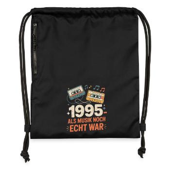 1995 Als Musik Noch Echt War - Turnbeutel aus Recycling-Material - Schwarz - Vorne
