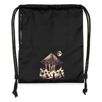 Ancient Pyramid UFO Mystery Design Shirt - Gymsac made from recycled material - black - Front