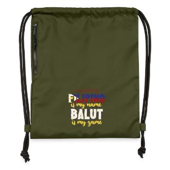 Balut Philippines Filipino est mon nom - Sac à cordon en polyester recyclé - military green - Devant