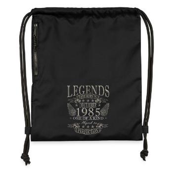 1985 December Birthday Gift - Gymsac made from recycled material - black - Front