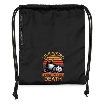 Funny Opossum - Gymsac made from recycled material - black - Front