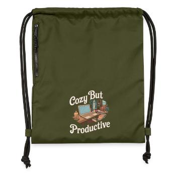 Vintage Home Office - Sac à cordon en polyester recyclé - military green - Devant