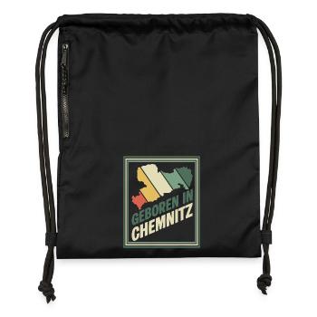 Born in Chemnitz Vintage Signet - Gymsac made from recycled material - black - Front