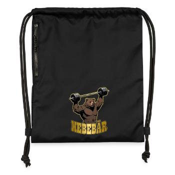 Haltérophile HEBEBÄR Gym Drôle - Sac à cordon en polyester recyclé - noir - Devant