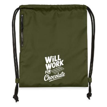 Ça marchera pour le chocolat - Sac à cordon en polyester recyclé - military green - Devant