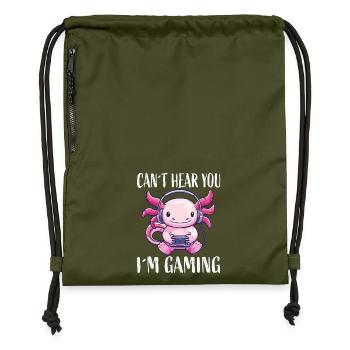 Gaming Kawaii Kopfhörer Monster - Turnbeutel aus Recycling-Material - military Green - Vorne
