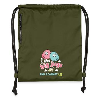 J’aime l’humour amusant de Big Jugs escalader des rochers - Sac à cordon en polyester recyclé - military green - Devant