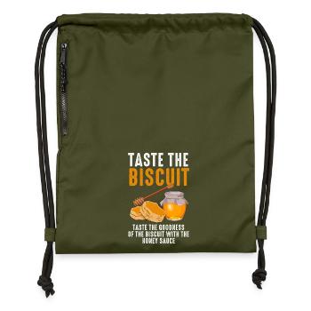 Goûtez le biscuit au miel - Sac à cordon en polyester recyclé - military green - Devant
