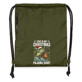 Christmas Fish Pajama Shirt - Gymsac made from recycled material - military green - Front