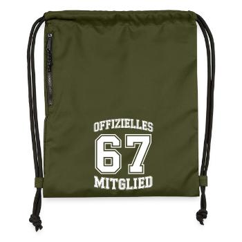 Official 67 Member Birthday Club - Gymsac made from recycled material - military green - Front