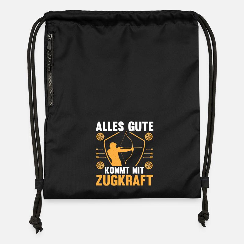 Tir à l’arc Tir à l’arc Tir à l’arc - Sac à cordon en polyester recyclé - noir