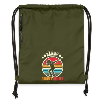 Bääm Grand Frère Dab Enfants Drôles Frères et Sœurs - Sac à cordon en polyester recyclé - military green - Devant