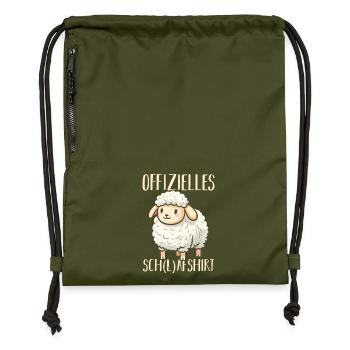 Official Sleep Shirt Sleeping Sheep - Gymsac made from recycled material - military green - Front