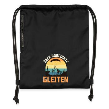 Gleitschirm ÜBER HORIZONTE GLEITEN Lustig - Turnbeutel aus Recycling-Material - Schwarz - Vorne