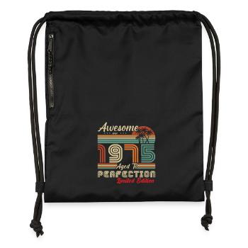  awesome since 1975 - Sac à cordon en polyester recyclé - noir - Devant