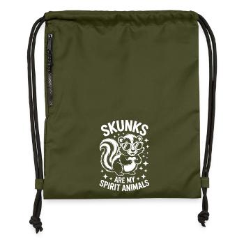 Moufette qui dit un cadeau drôle de moufette - Sac à cordon en polyester recyclé - military green - Devant