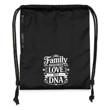 Familie braucht Liebe Nicht DNA - Turnbeutel aus Recycling-Material - military Green - Vorne