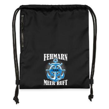 Vacances de la mer Baltique FEHMARN MEER APPELLE DES CHOSES DRÔLES - Sac à cordon en polyester recyclé - military green - Devant