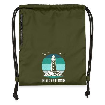 Baltic Sea HOLIDAY ON FEHMARN Fun - Gymsac made from recycled material - military green - Front